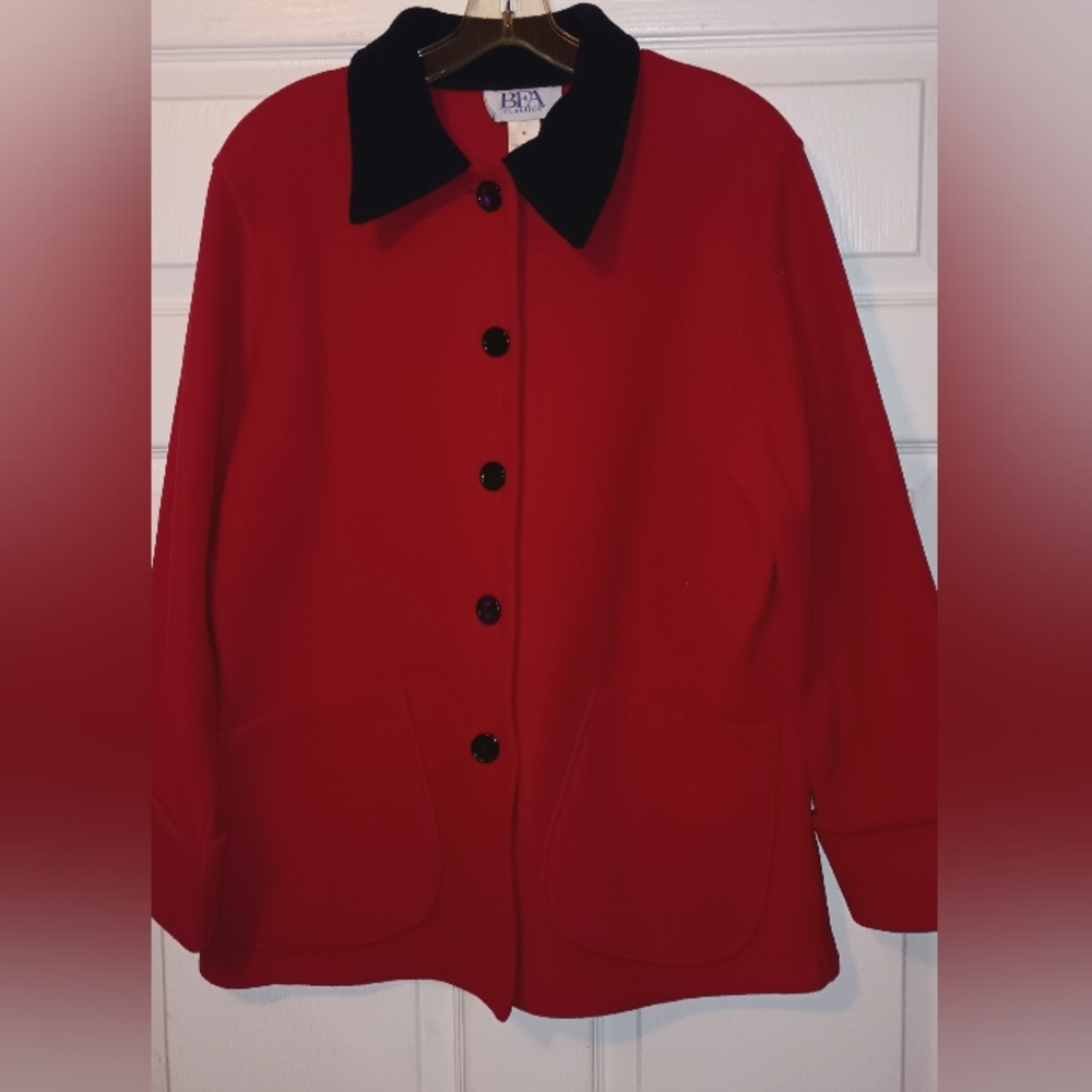 BFA CLASSICS red and black coat